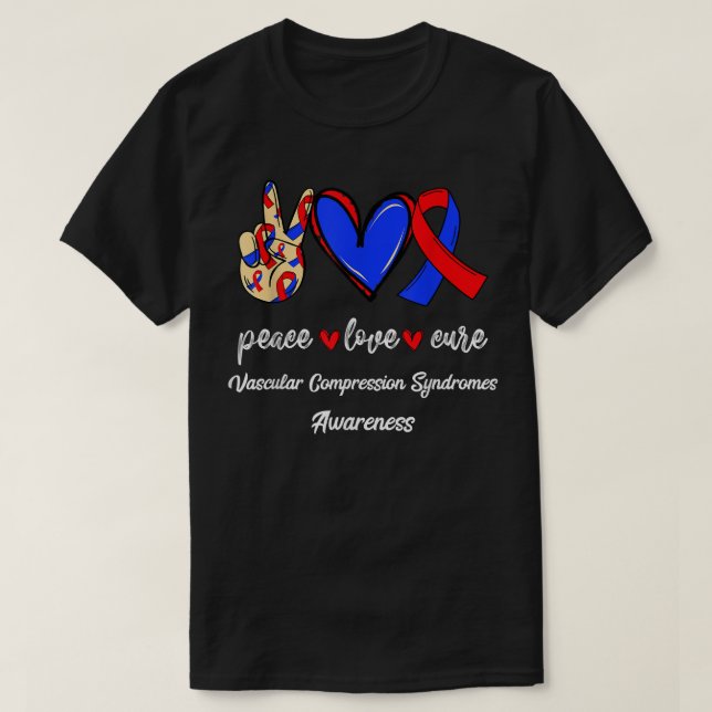 Peace Kärlek Cure Vascular Compression Syndromes A T Shirt (Design framsida)