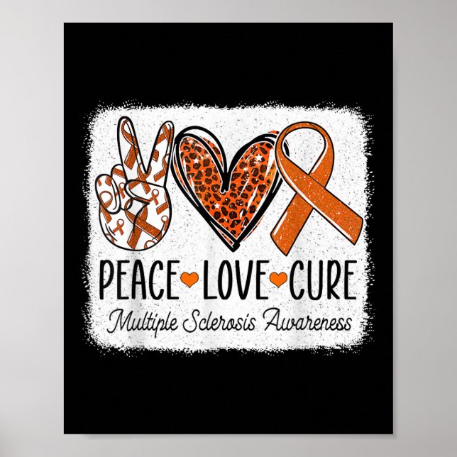 Peace Kärlek Cure Warrior Många Sclerosis Awar Poster (Framsidan)