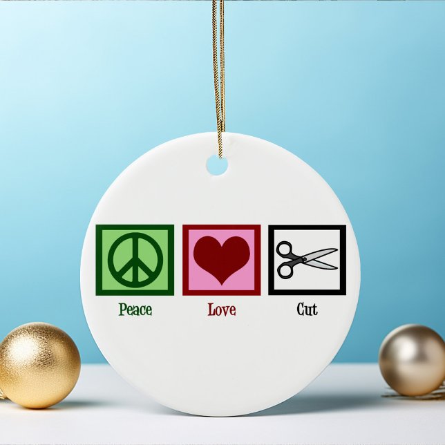 Peace Kärlek cut Julgransprydnad Keramik (Skapare uppladdad)