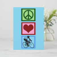 Peace Kärlek Cycling Cute Blue Cyclist