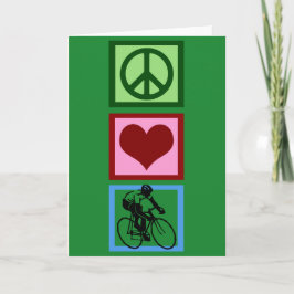 Peace Kärlek Cycling Grönt jul-cyklist Helgkort