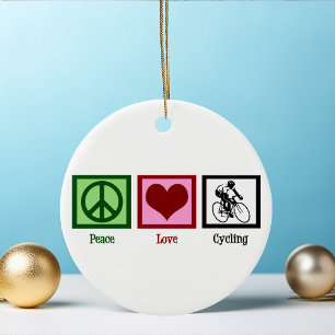 Peace Kärlek Cycling Julgransprydnad Keramik