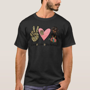 Peace Kärlek Dachshund Animal Lover Pet Hund Valen T Shirt
