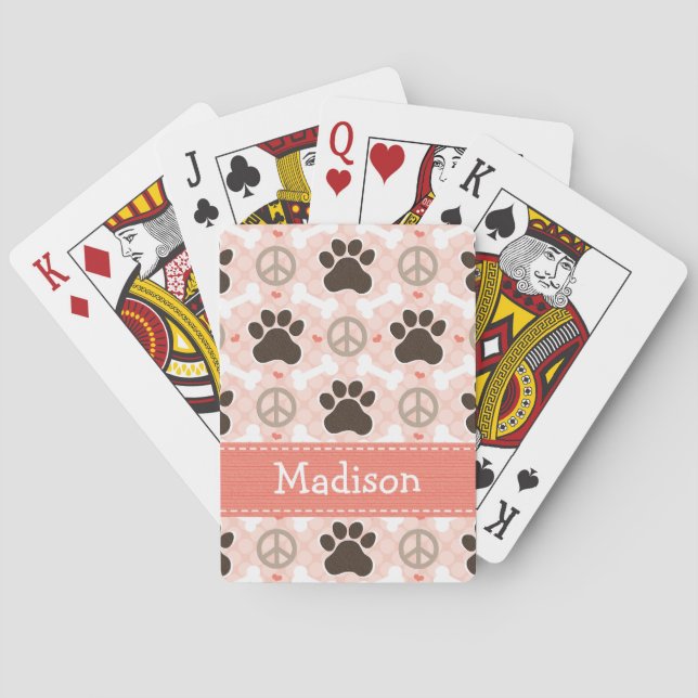 Peace Kärlek Dachshund Spel Kort (Baksidan)