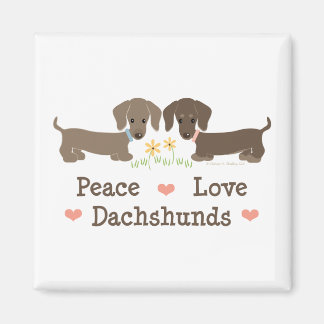 Peace Kärlek Dachshunds Magnet