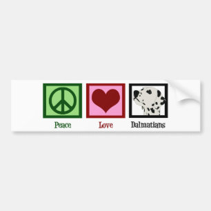 Peace Kärlek Dalmatier Bildekal