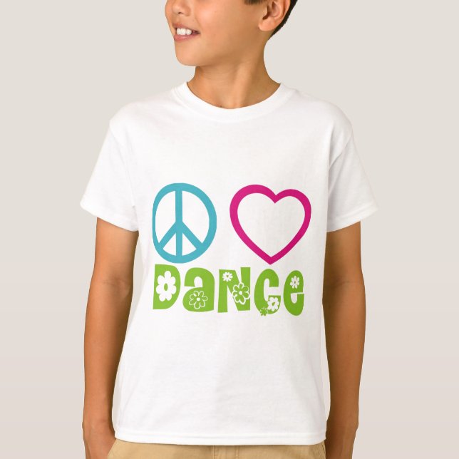 Peace Kärlek Dance T Shirt (Framsida)