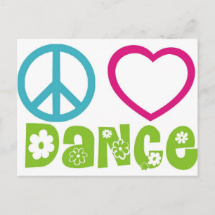 Peace Kärlek Dance Vykort