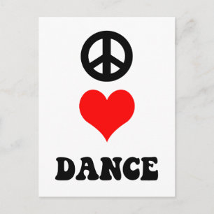 Peace Kärlek Dance Vykort