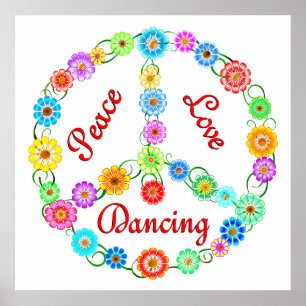 Peace Kärlek Dancing Poster