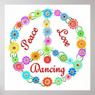 Peace Kärlek Dancing Poster