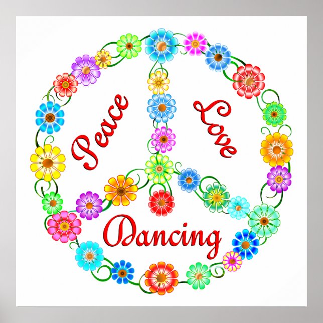 Peace Kärlek Dancing Poster (Framsidan)