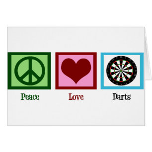 Peace Kärlek Darts Hälsningskort