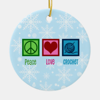 Peace Kärlek Debattteam Ceramic Ornament Crochet