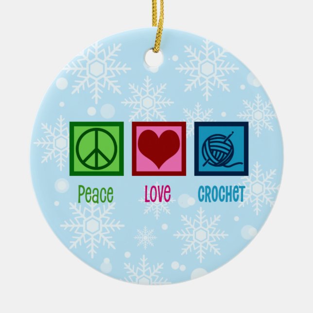 Peace Kärlek Debattteam Ceramic Ornament Crochet (Framsidan)