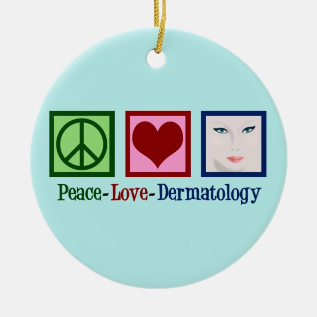 Peace Kärlek Dermatologi Julgransprydnad Keramik (Framsidan)