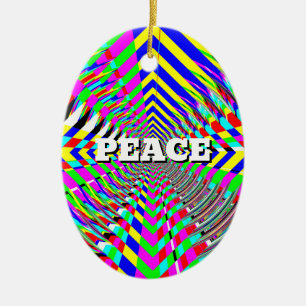 Peace KÄRLEK Diamond-konst Julgransprydnad Keramik