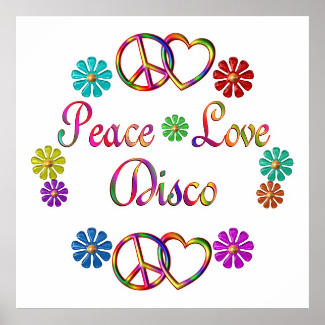 PEACE KÄRLEK DISCO POSTER (Framsidan)