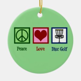 Peace Kärlek Disk Golf Julgransprydnad Keramik