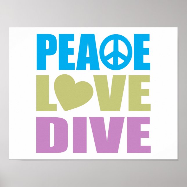 Peace Kärlek Dive Poster (Framsidan)