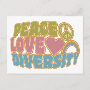 PEACE KÄRLEK DIVERSITY anpassningsbar vycard Vykort