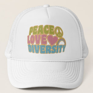 PEACE KÄRLEK DIVERSITY hat - välj färg Truckerkeps