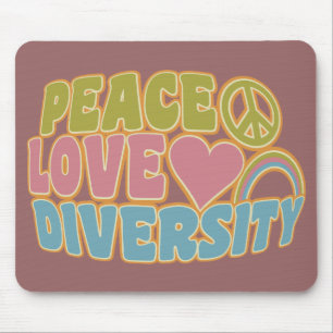 PEACE KÄRLEK DIVERSITY mousserande Musmatta