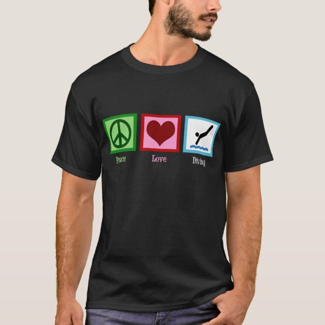Peace Kärlek Diving T-shirt (Framsida)