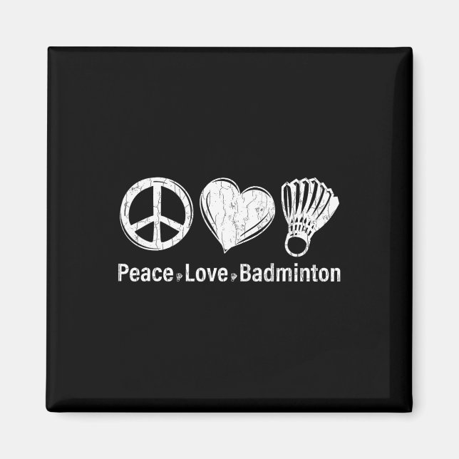 Peace Kärlek Dminton Funny Sports Player Coach Gra Magnet (Framsidan)