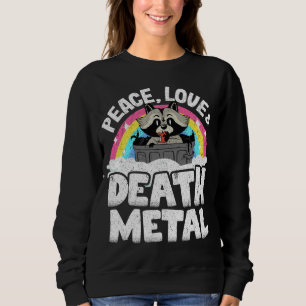 Peace Kärlek & Död Metall Raccoon Kids Band Metall T Shirt