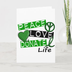 PEACE KÄRLEK DONATE LIFE KORT