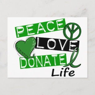 PEACE KÄRLEK DONATE LIFE VYKORT