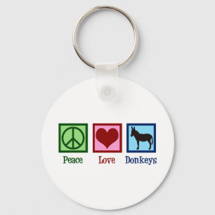 Peace Kärlek Donkey Nyckelring