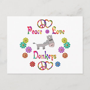 PEACE KÄRLEK DONKEYS VYKORT