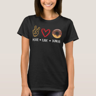 Peace Kärlek Donuts Chocolate Food Doughnut T Shirt