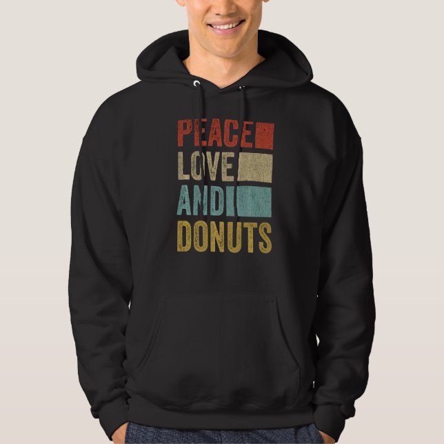 Peace Kärlek Donuts Hoodie (Framsida)