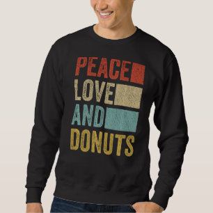 Peace Kärlek Donuts Lång Ärmad Tröja