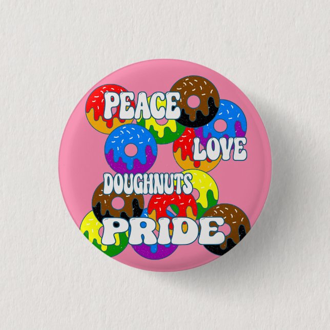 Peace Kärlek Doughnut Pride Keychain Knapp (Framsida)