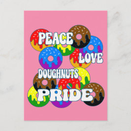 Peace Kärlek Doughnut-Pridet Vykort