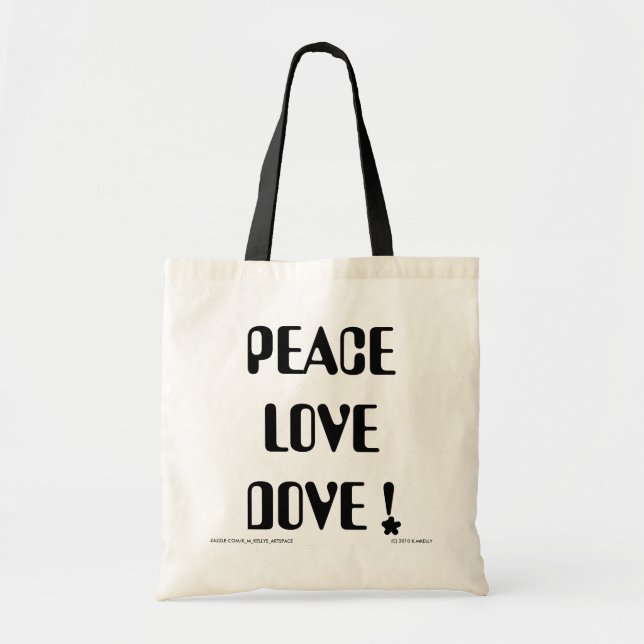 Peace Kärlek Dove Bag Tygkasse (Framsidan)