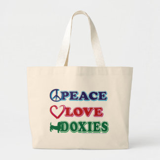 Peace-Kärlek-Doxies-Dachsund Jumbo Tygkasse