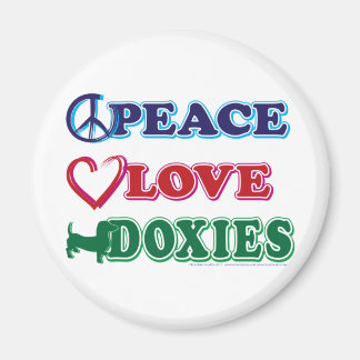 Peace-Kärlek-Doxies-Dachsund Magnet