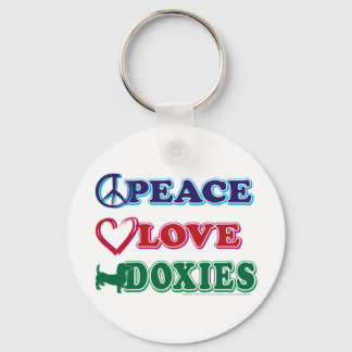 Peace-Kärlek-Doxies-Dachsund Nyckelring
