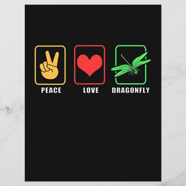 Peace Kärlek Dragonfly (Framsida)