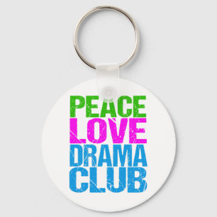 Peace Kärlek Drama Klubb Cute Theater Group Nyckelring