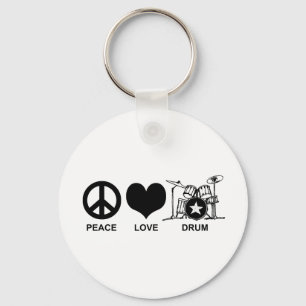 Peace Kärlek Drum Nyckelring