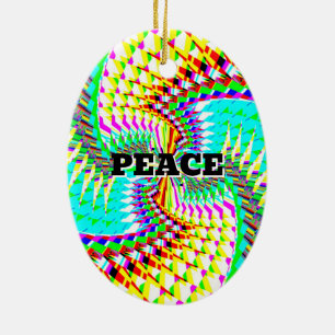 Peace Kärlek (du kan ändra ord) Julgransprydnad Keramik