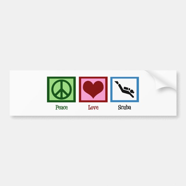 Peace Kärlek Dyka Bildekal (Framsidan)