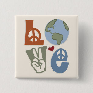 Peace Kärlek Earth Magnet Knapp
