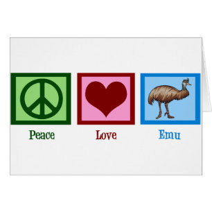 Peace Kärlek Emu Hälsningskort